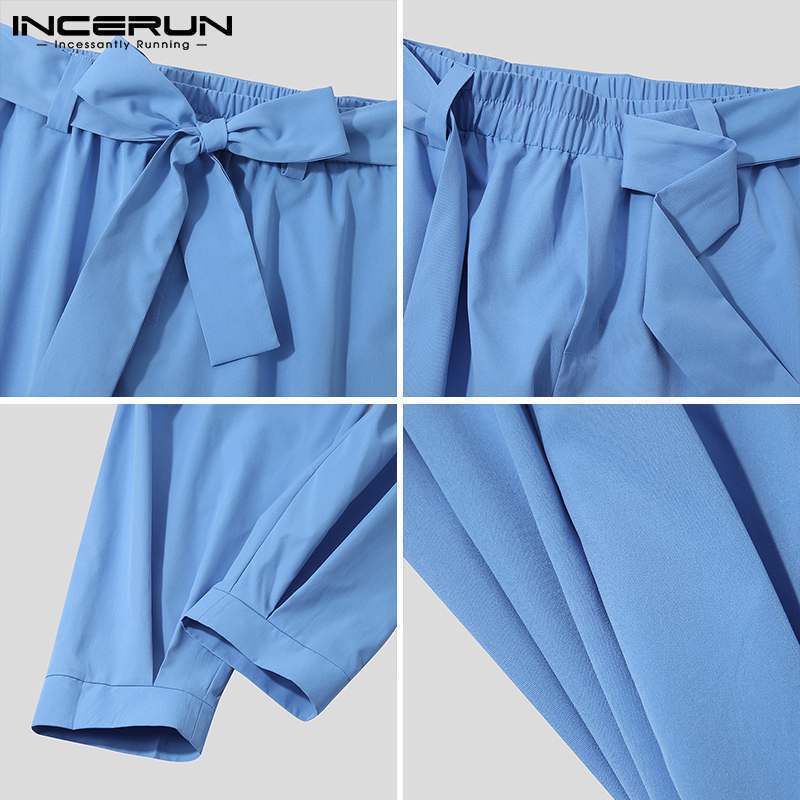 Men's Pants INCERUN Men's Fashion Solid Color Pants Drawstring Casual Harem Trouser Chinomen's Loose Wide Leg Pant Trousers S-5XL 7 230
