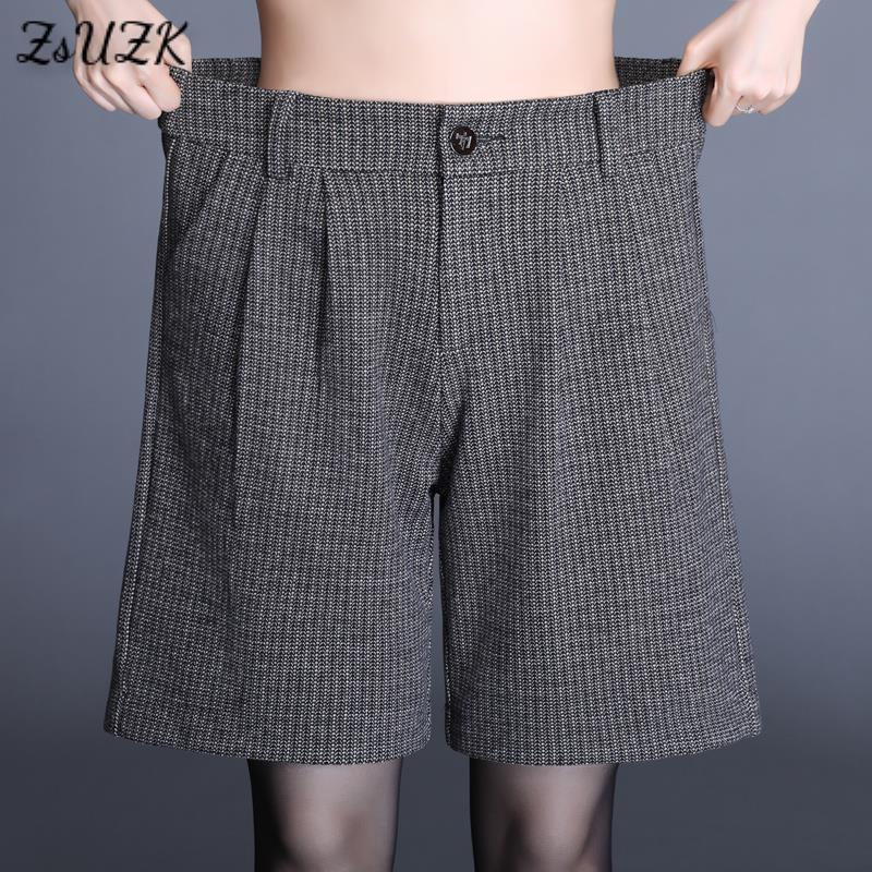 Women's Shorts Woollen Wide Leg Shorts For Women Autumn Winter Loose Shorts Bermuda Femme All-Match Shorts Casual Shorts M-4XL 230504