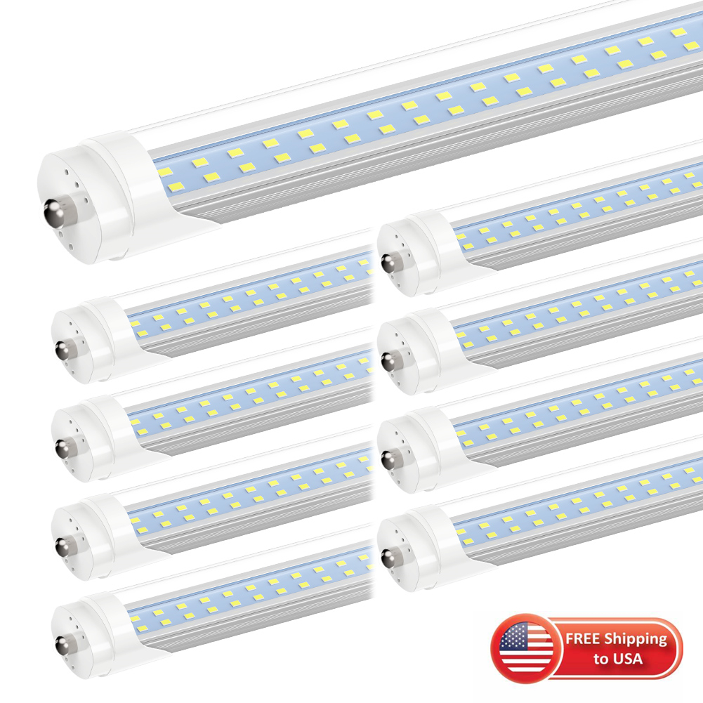 T8 T10 T12 LED Light Tube ,8ft 65W R17d (Replacement for F96T12/CW/HO 150W),Dual V-Shape 8Ft Tube Light, Dual-Ended Power