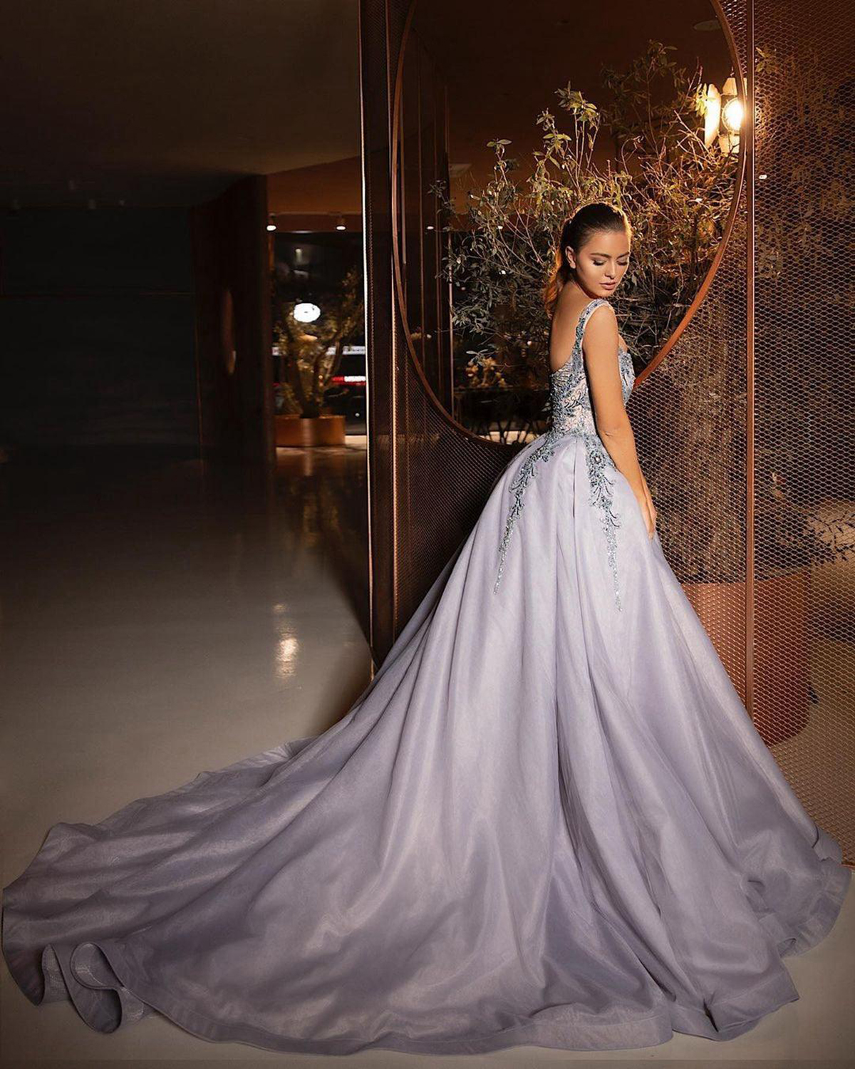 Chic Light Purple Prom Dresses Scoop Sleeveless Party Dresses A Line Lace Beading Custom Made Evening Dress