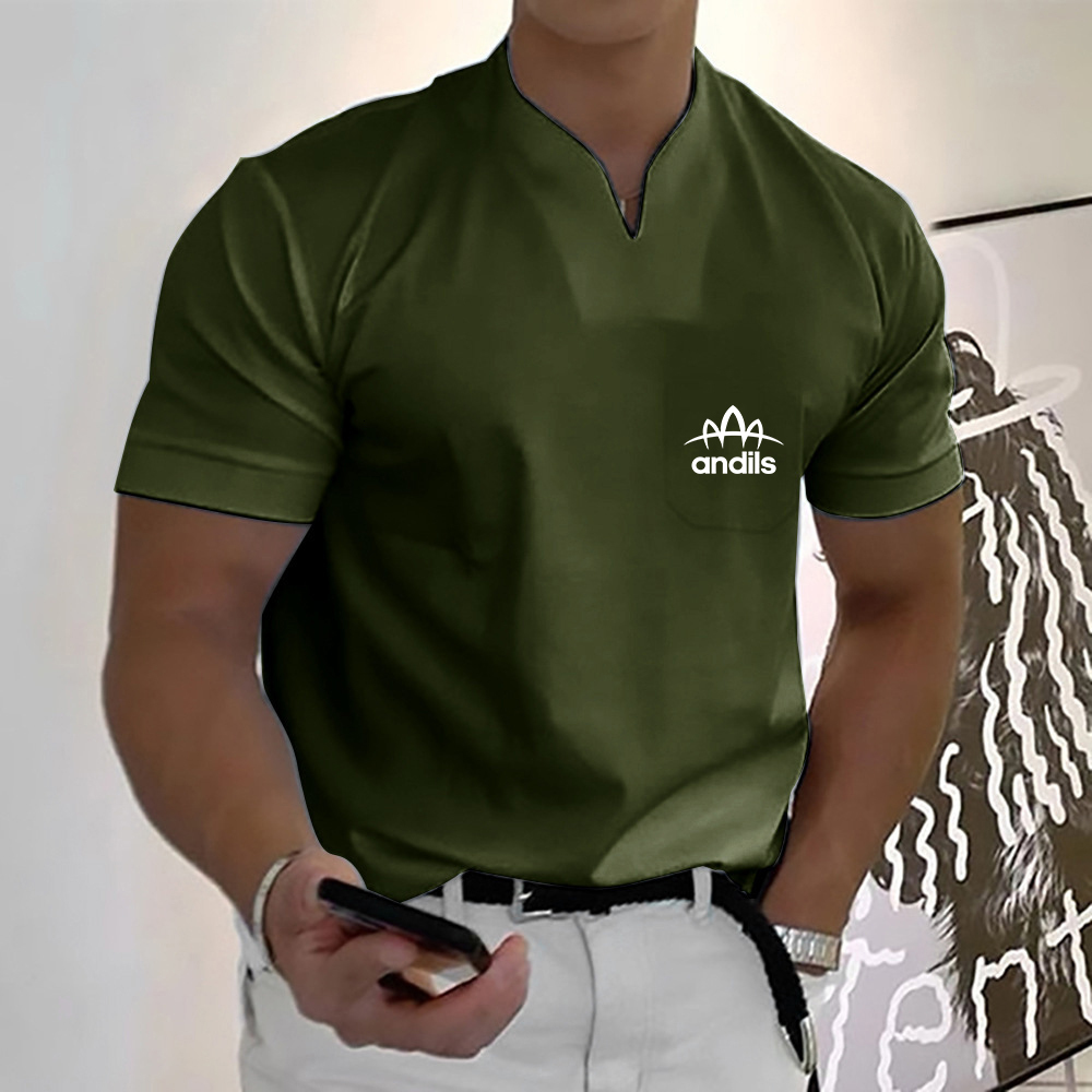 Mens Polos Summer VNeck Fashion Print TShirt Loose Comfortable Breathable Men Fitness Outdoor Leisure 45XL 230504