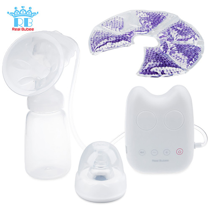Breastpumps Real Bubee Double Electric Pumps Powerful Nipple Suction Baby Milk Bottle Cold Heat Pad Nippl USB Pump 230504