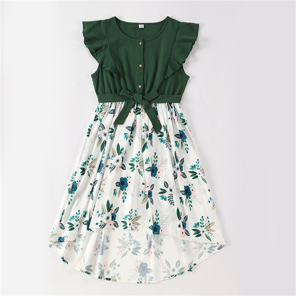 Family Matching Outfits Hiheart Summer Mom and Me Dress Mother Daughter Floral es Seaside Holiday Suspender Beach 230504