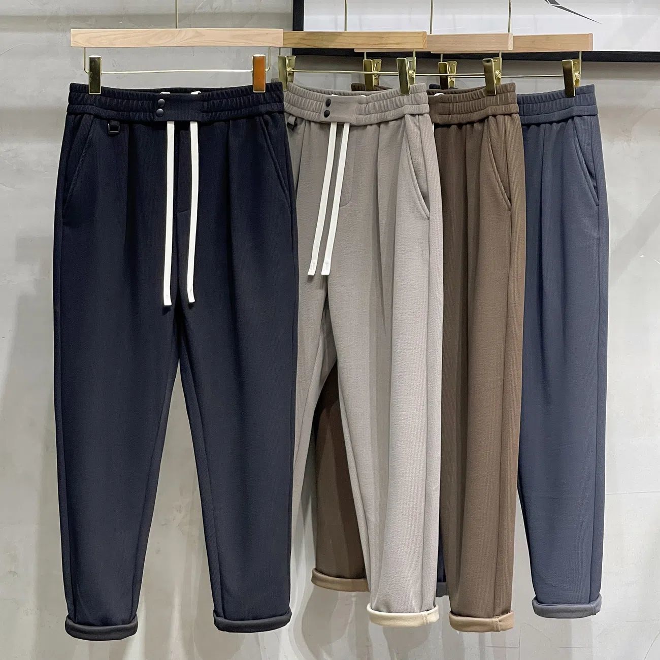 Men's Pants Spring Autumn Men Pants Fashion Retro Lace Up Elastic Waist Casual Pants Men Jogger Loose Sports Harlan Trousers 230504