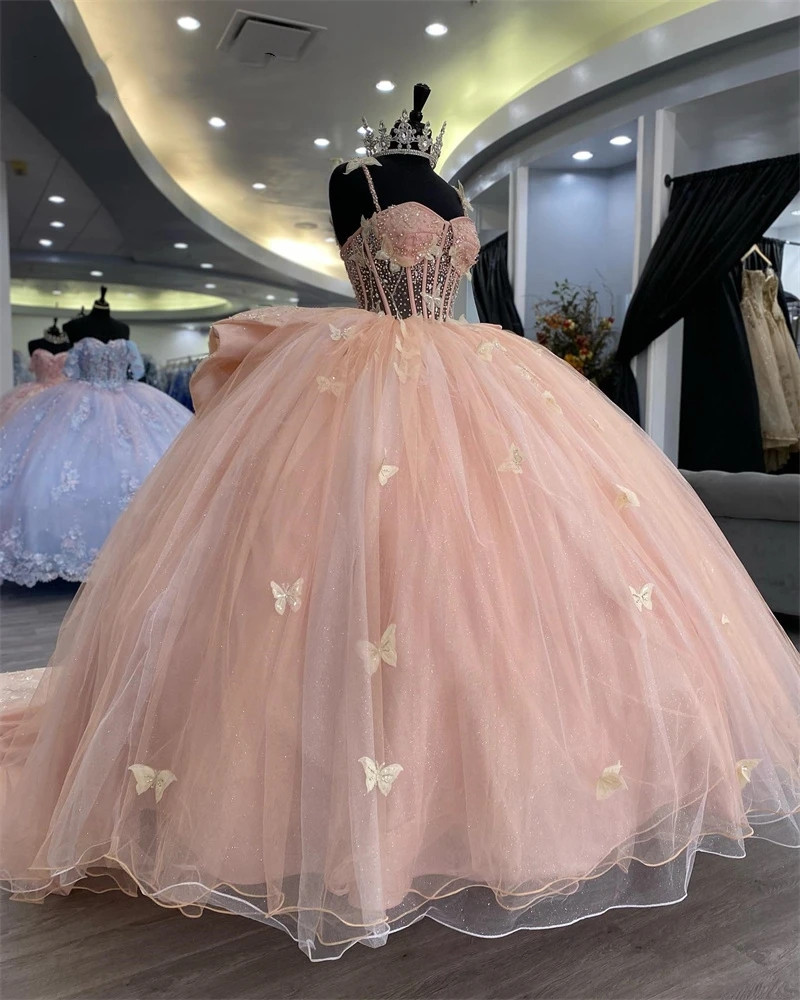 Elegant Pink Princess Quinceanera Dress 2023 Bow Butterfly Applique Bead Crystal Birthday Prom Sweet 16 Gown Vestidos De 15 Anos, Gold
Elegant Pink Princess Quinceanera Dress 2023 Bow Butterfly Applique Bead Crystal Birthday Prom Sweet 16 Gown Vestidos De 15 Anos, Gold