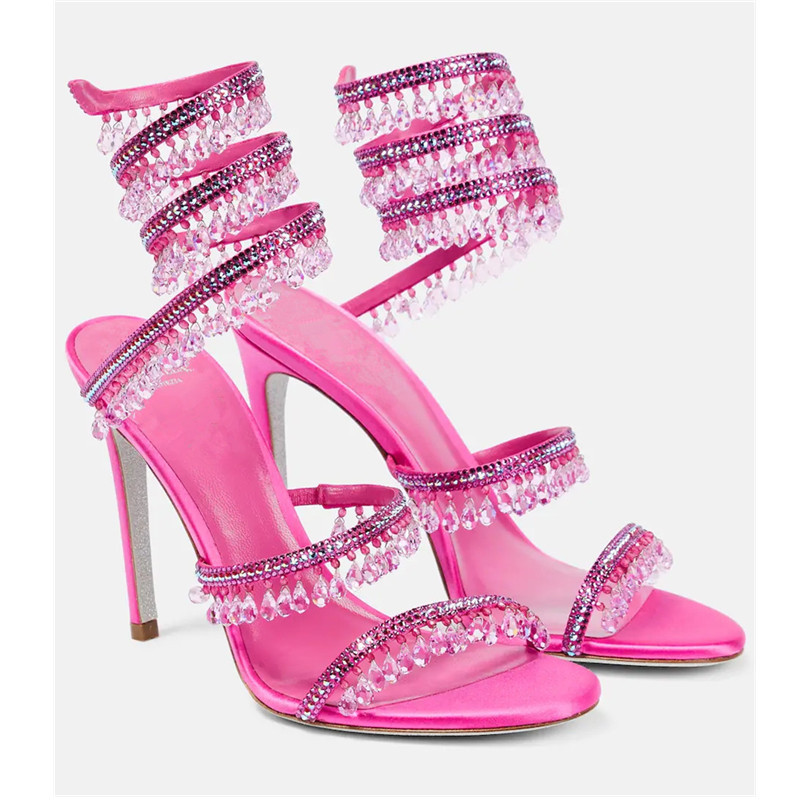 Europe and The United States New Crystal Pendant Snake Winding Rhinestone Tassel Decoration Large Size High Heel Sandals for Women, Aspic
Europe and The United States New Crystal Pendant Snake Winding Rhinestone Tassel Decoration Large Size High Heel Sandals for Women, Aspic