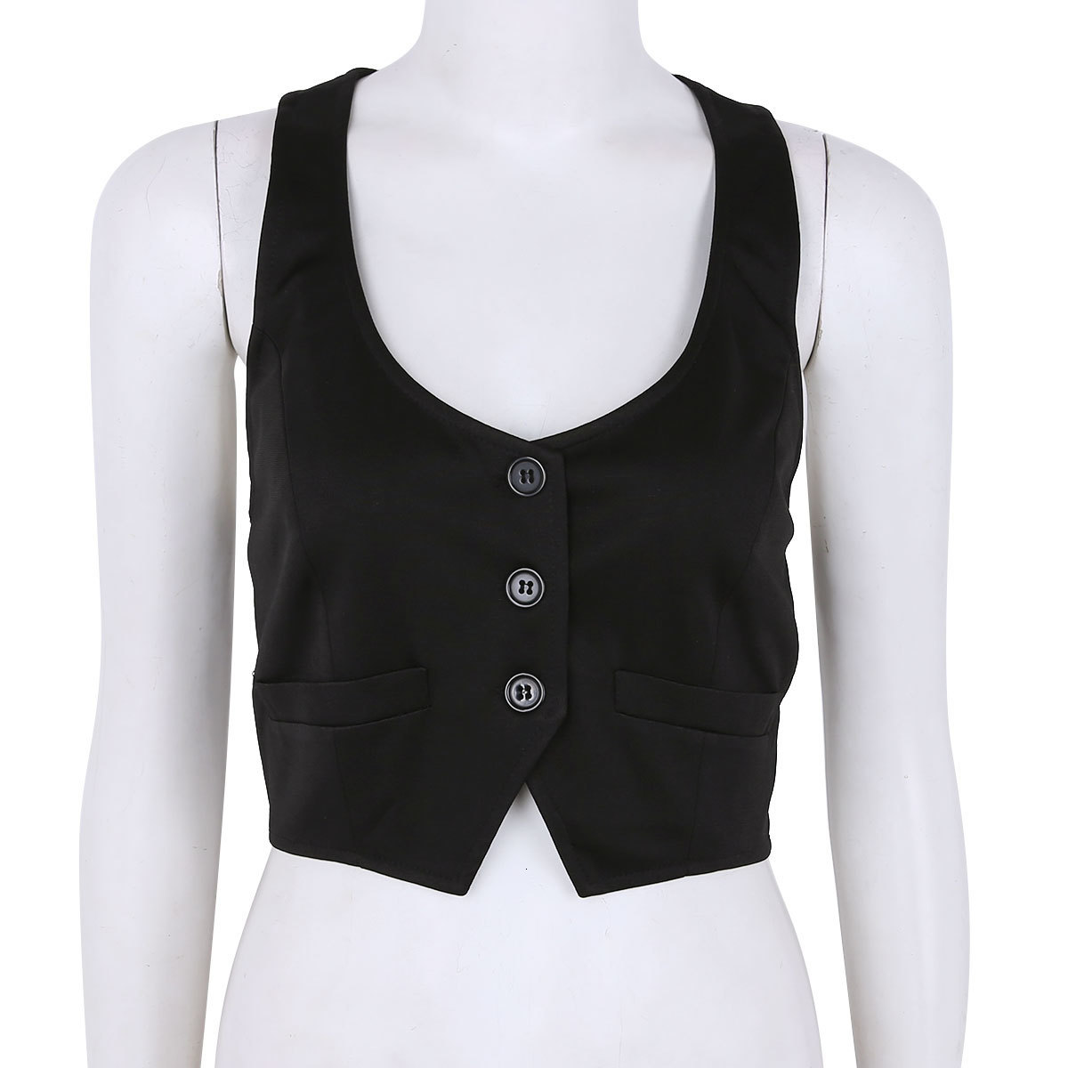 Women's Vests Arrival Women Fashion V-Neck Sleeveless Button Down Fitted Racer Back Classic Vest Shirts Separate Waistcoat for Formal Wear 230503