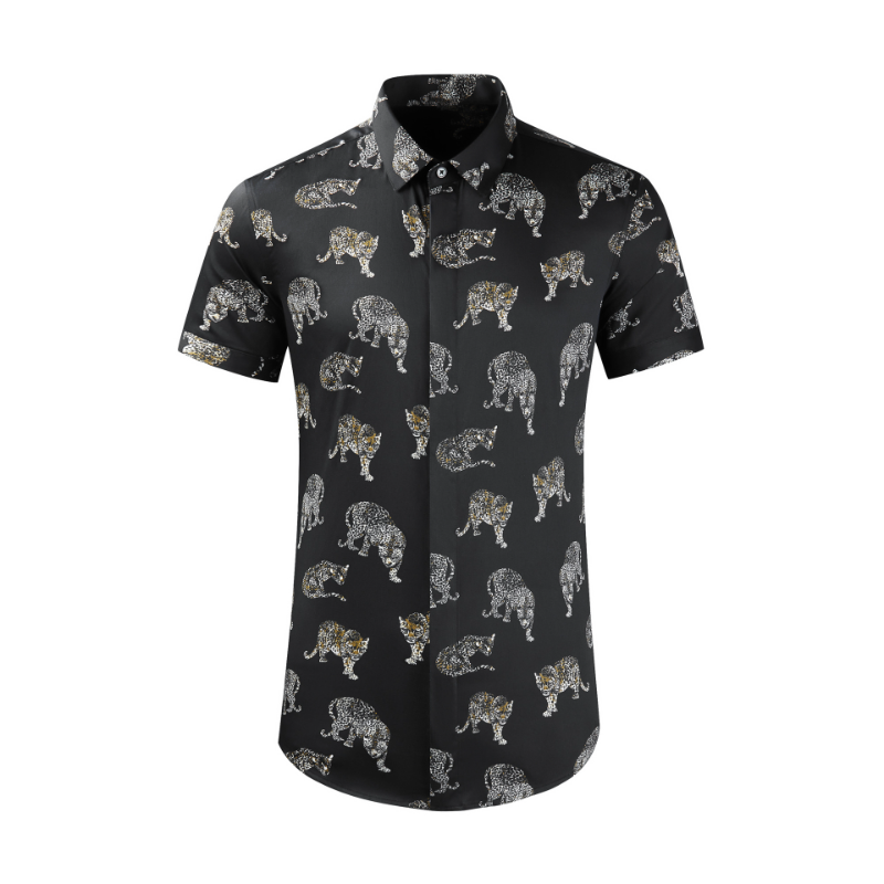 100% Cotton Men's Shirts Luxury Short Sleeve Leopard Printed Summer Party Male Dress Shirts Business Slim Man Shirts 4XL, Black
100% Cotton Men's Shirts Luxury Short Sleeve Leopard Printed Summer Party Male Dress Shirts Business Slim Man Shirts 4XL, Black