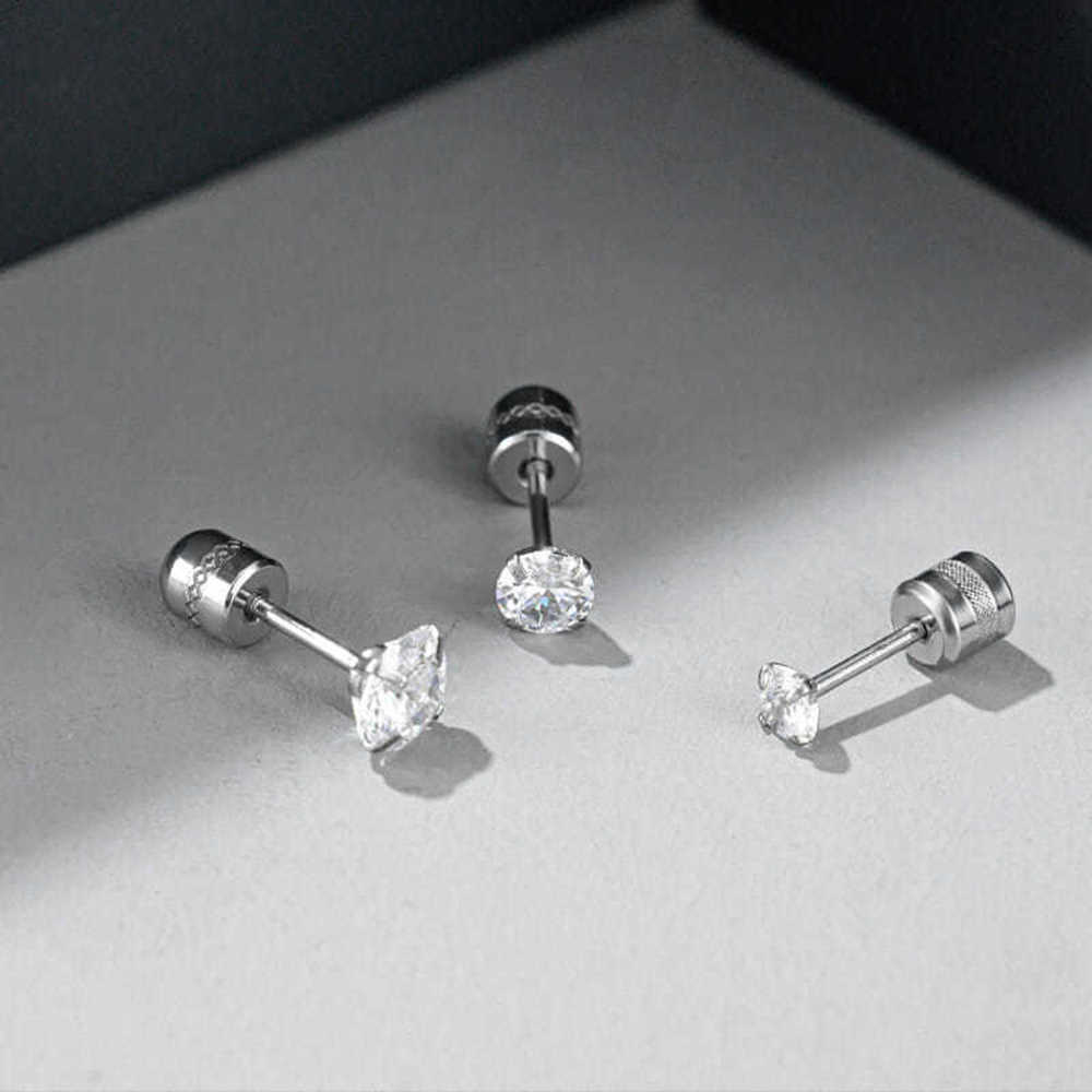 Stud 2023 NEW Fine Moissanite Men's Small Stainless Steel Earrings Fashion Stud Earrings for Women Men Pierced Jewelry