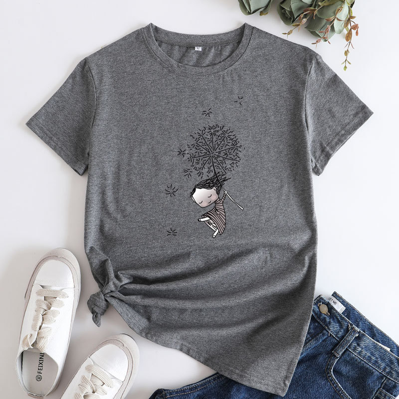 Womens TShirt JFUNCY Womens Cotton Tshirt Fashion Kawaii Harajuku Graphic T Shirts Summer Short Sleeve Female Tee Tops Woman Tshirt Clothing 230503