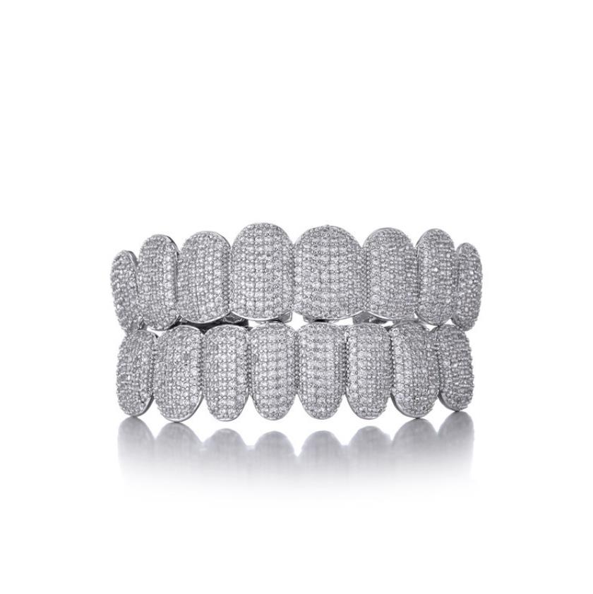 Exclusive Customization Moissanite Teeth Grillz Iced Out Hop Sier Decorative Braces Real Dia Bg Tooth Grills For Men Women No Need Provide Molds