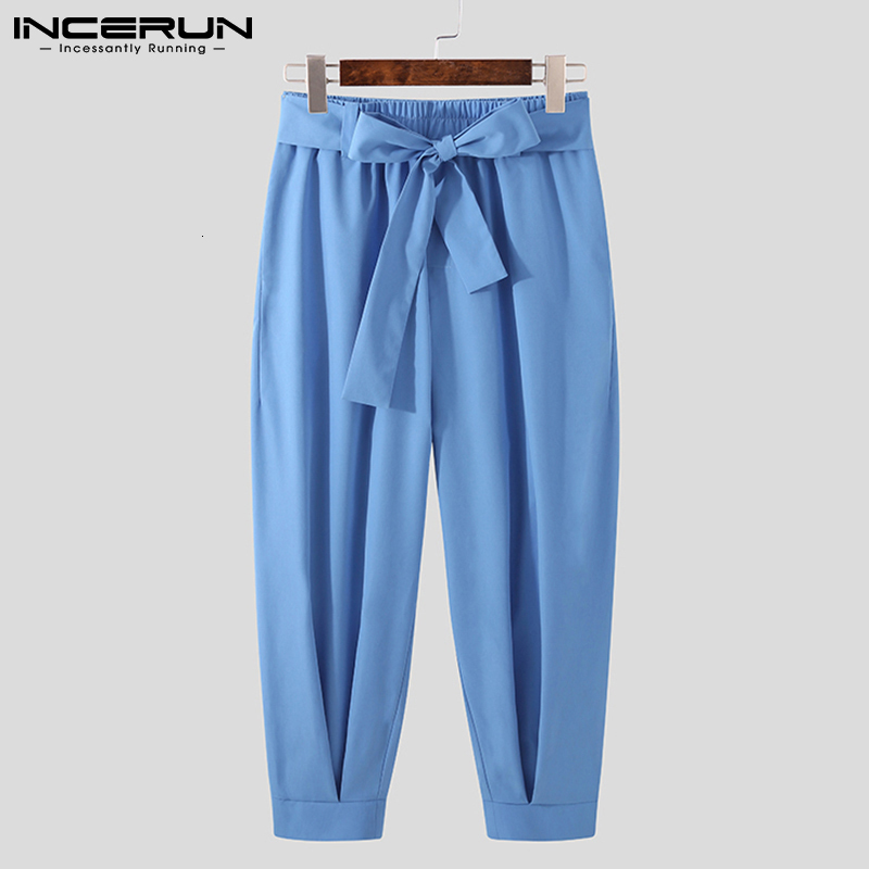 Men's Pants INCERUN Men's Fashion Solid Color Pants Drawstring Casual Harem Trouser Chinomen's Loose Wide Leg Pant Trousers S-5XL 7 230