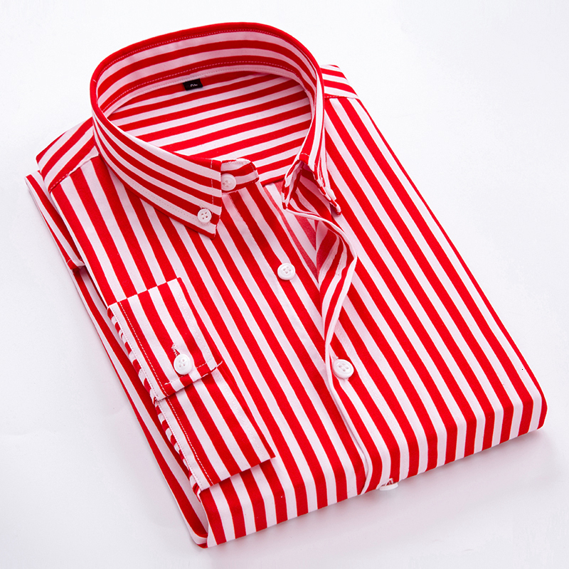 Men's Casual Shirts Men's Business Casual Shirts 3/4 Sleeve Striped Slim Fit Shirts Single Breasted Shirts 230504