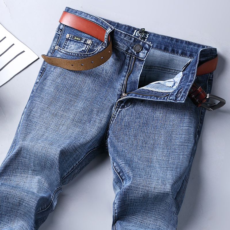 Men's Jeans Mens Jeans Spring Autumn Men's Smart Jeans Men Classic Jeans Business Fashion Straight Regular Blue Stretch Denim Trousers 23050
