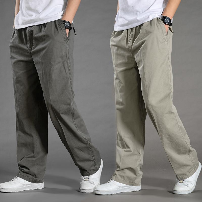 Men's Pants Men's Cargo Pants Spring Autumn In Large Size 5XL 6XL Elastic Casual Summer 3XL Climbing Jogger Cotton Wear Work Trousers 230504