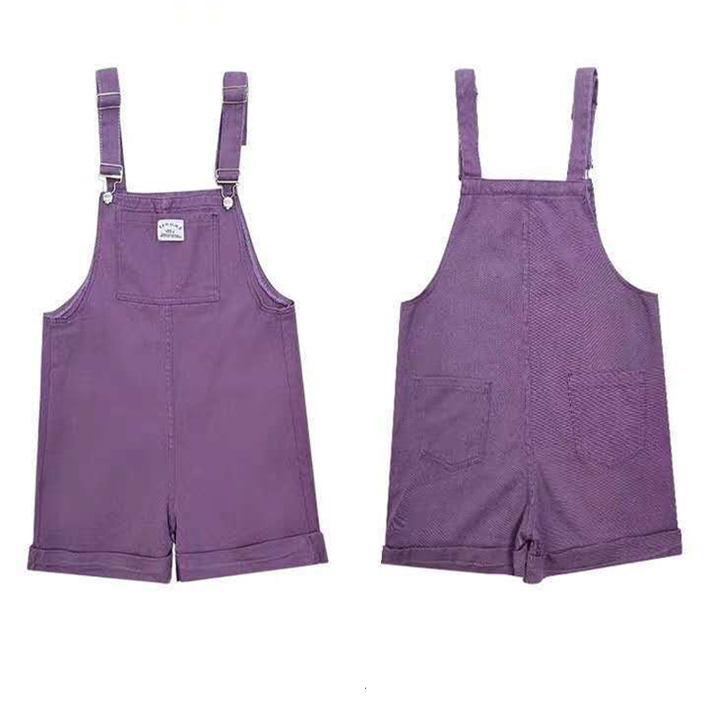 Women's Jumpsuits Rompers HI-FASHION Summer Vintage Purple Jean Jumpsuit Women Cotton Wide Legs Bib Female Overalls Woman Personality Denim Rompe
