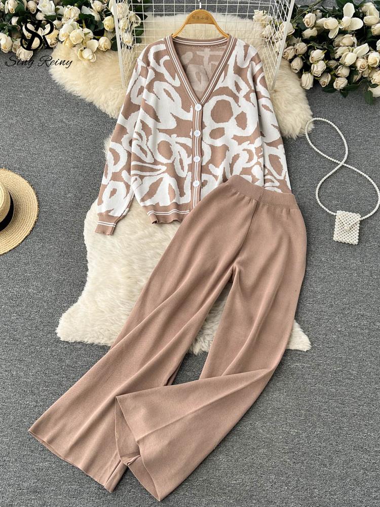 Pants SINGREINY Fashion Casual Women Winter Sets Print Long Sleeve Knit Cardigan Top+High Waist Straight Long Pants Two Pieces Suits, Grey
Pants SINGREINY Fashion Casual Women Winter Sets Print Long Sleeve Knit Cardigan Top+High Waist Straight Long Pants Two Pieces Suits, Grey