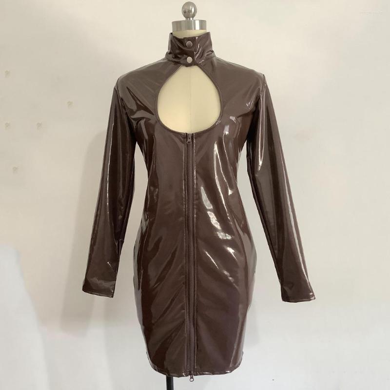 Casual Dresses Ladies Button Neck PVC Leather Dress Faux Latex Long Sleeve Mini Sexy Party Pole Dancing Clubwear Novelty Pencil Vestido, Red
Casual Dresses Ladies Button Neck PVC Leather Dress Faux Latex Long Sleeve Mini Sexy Party Pole Dancing Clubwear Novelty Pencil Vestido, Red
