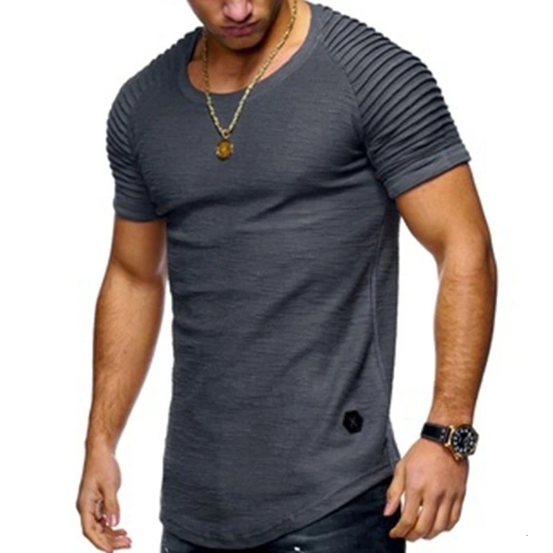 Men's T-Shirts men t shirt Sports elastic men's short sleeves grey 230504