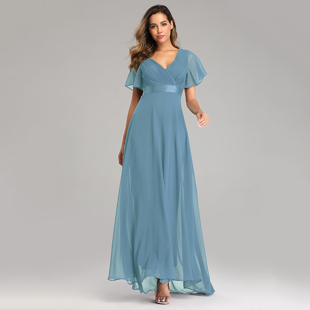 Party Dresses Evening Dresses XUCTHHC Elegant V-Neck Ruffles Chiffon Formal Evening Gown Robe Vestidos De Fiesta Dress for Wedding Party 230504