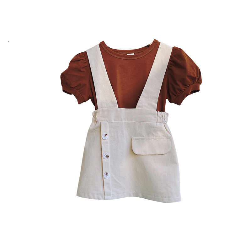 Clothing Sets Girls Set Summer Short Sleeve T shirt Skirt Children Clothes Suits Baby Girl Kids Boutique 2Pcs 2 7Yrs 230504