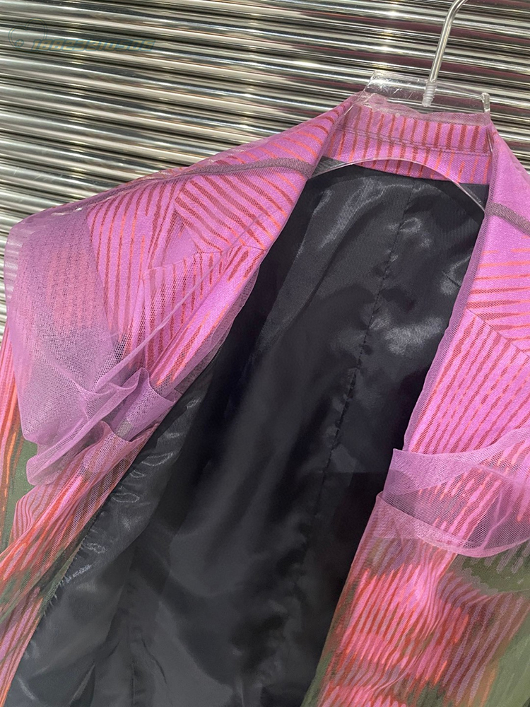 Womens Two Piece Pants TWOTWINSTYLE Print Sets For Women Notched Collar Long Sleeve Tops High Waist Wide Leg Summer Set Female Fashion 230504