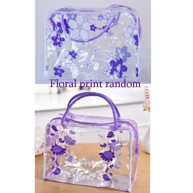 Cosmetic Bags Cases Women Floral Transparent Travel Makeup Wash Clear Handbag Bathing Underwear Toiletries Storage Waterproof Pouch 230503