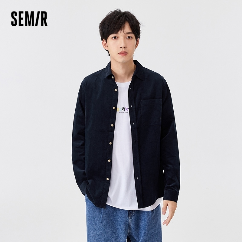 Men's Casual Shirts SEMIR Corduroy Shirt Men Long Sleeve Autumn Retro Shirt Men'S Practical Clothes 230504