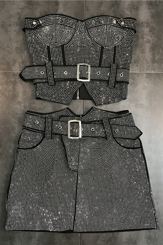 Camisoles Tanks Mooishe Sexy Women Diamond Crop Bra Tank Tops Black Summer Drilling Bring Belted 230503