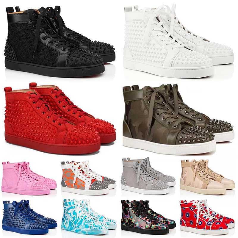 Red Bottoms Designer Shoes christians For Mens Women Luxury Loafers Splike Leather Vintage Sneakers dhgate Platform louboutins Bottom Trainers Casual Shoe 36-47