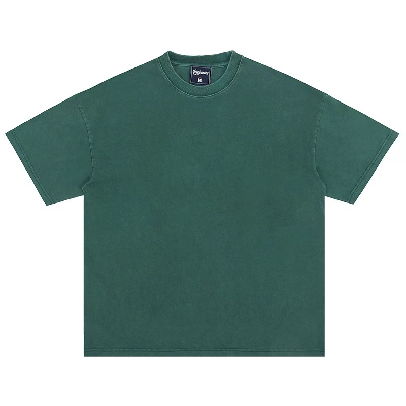 Men s T Shirts 320g heavy industry wash batik n retro casual heavyweight short sleeved T shirt 230503