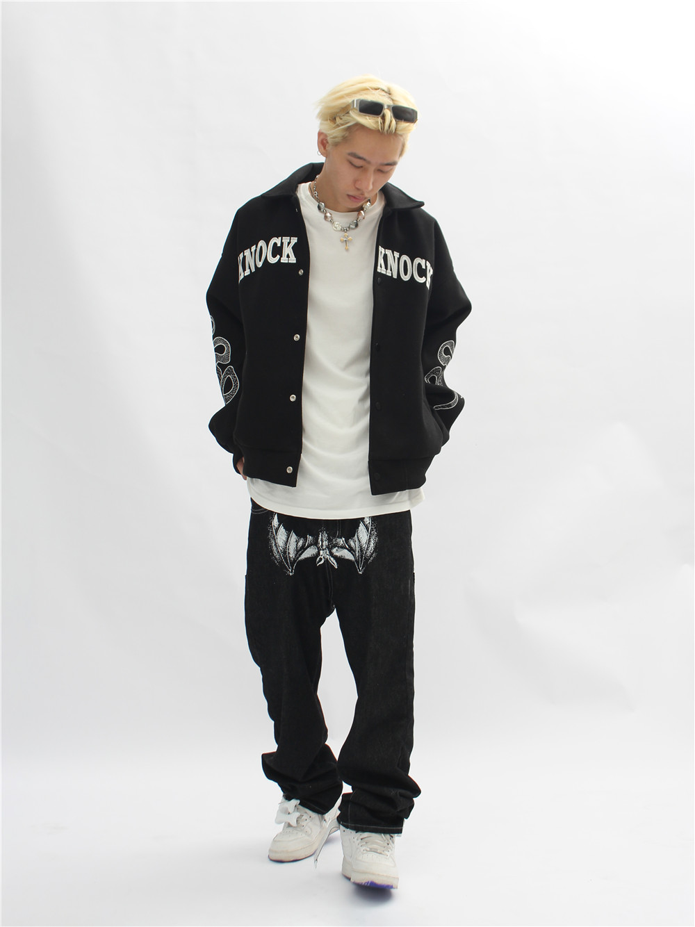 Fashion motorcycle riding jacket letter embroidery long sleeve bomber baseball jacket men
