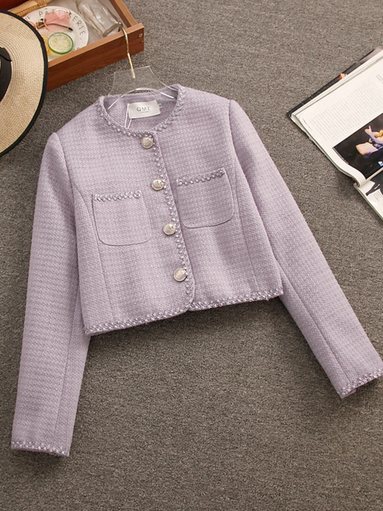 Two Piece Dress High Quality Small Fragrance Tweed Two Piece Set Women Short Jacket Coat Long Skirt Suits Korean Fashion Sweet 2 Piece Sets 230504