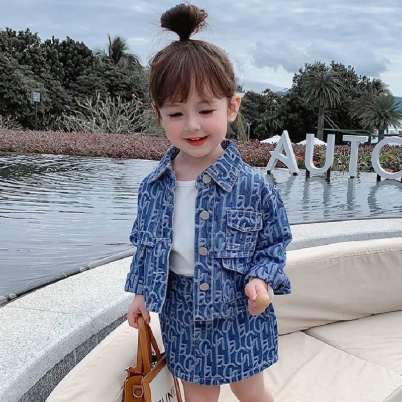 Clothing Sets Baby Girl Jean Clothes Set Cotton Infant Toddler Kid Denim Jacket Skirt 2PCS Spring Autumn Summer sets Outfit 1 10Y 230504