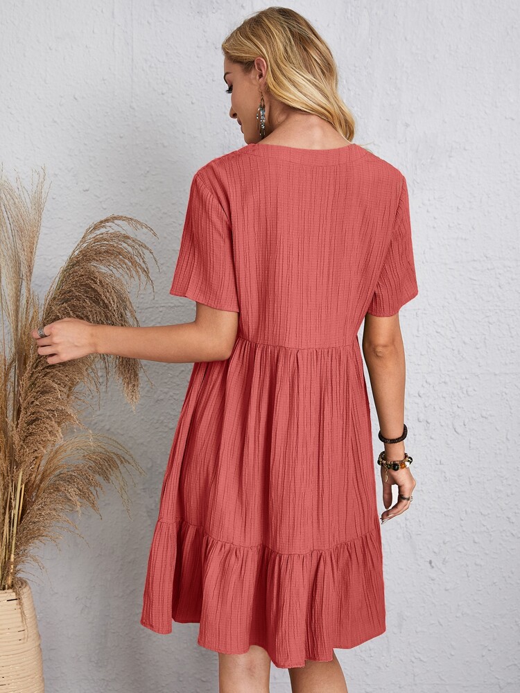 Designer dress for woman Vintage Solid Mini Dresses Women Summer Casual V Neck Ruffles Dress 2023 Ladies Boho Elegant Beach Party Loose Vestidos wed d