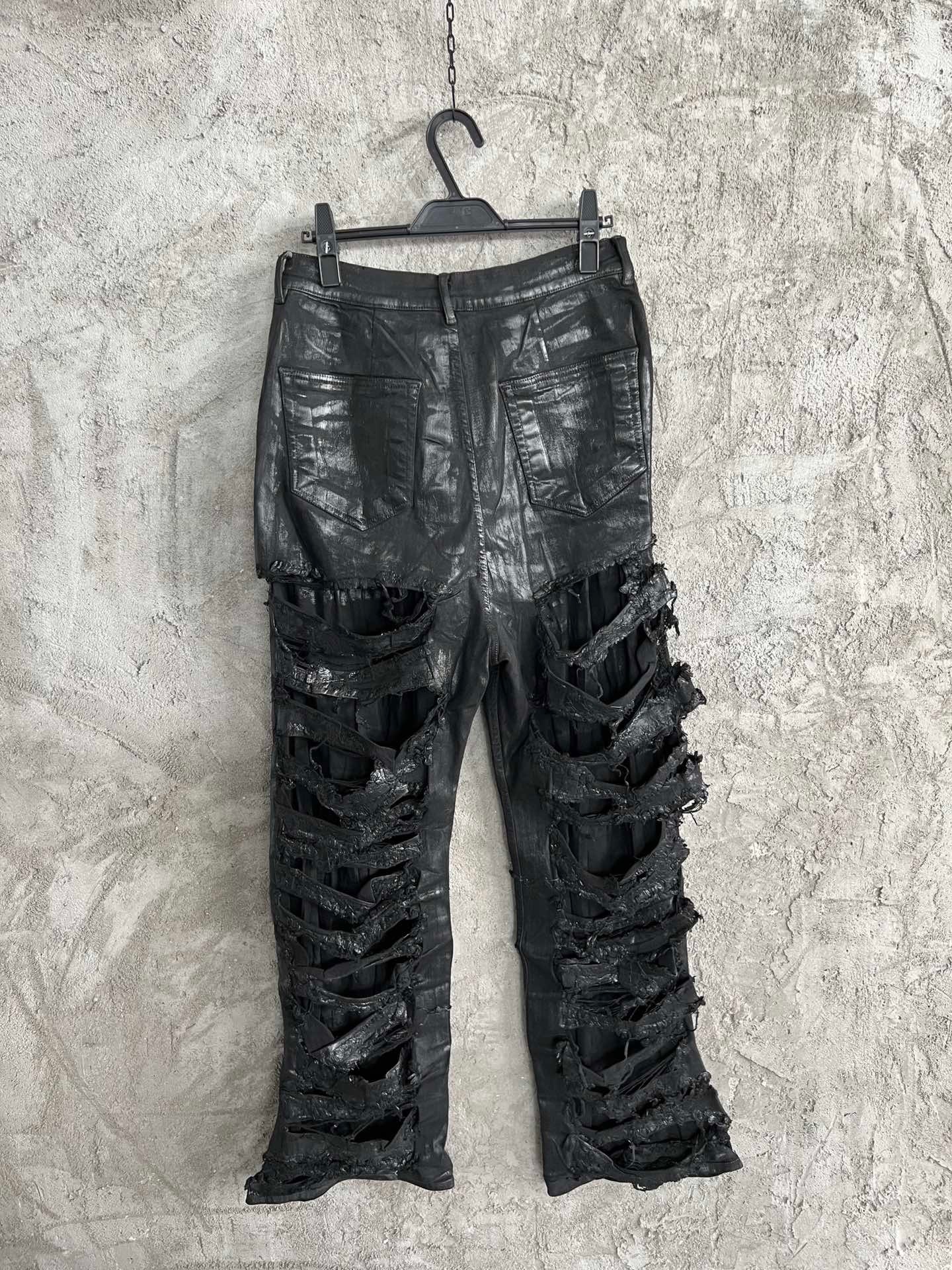 Men's Jeans men layer super distressed wax jeans 230504