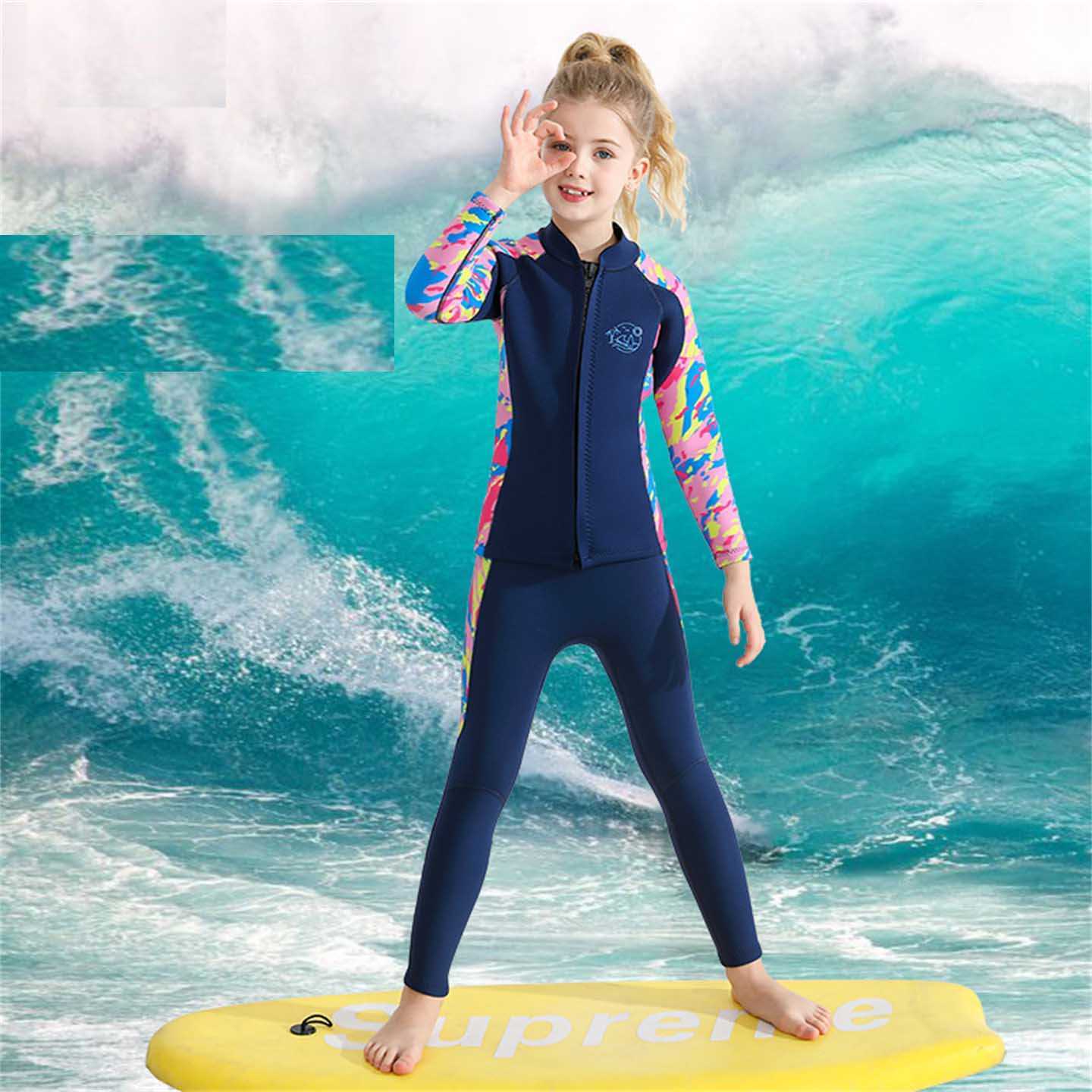 Wetsuits Drysuits Winter Children Wetsuit 25MM Neoprene Full Body 2PCS Split Diving Suit Boys And Girls Surfing Snorkeling Kids Thermal Swimsuit J2305