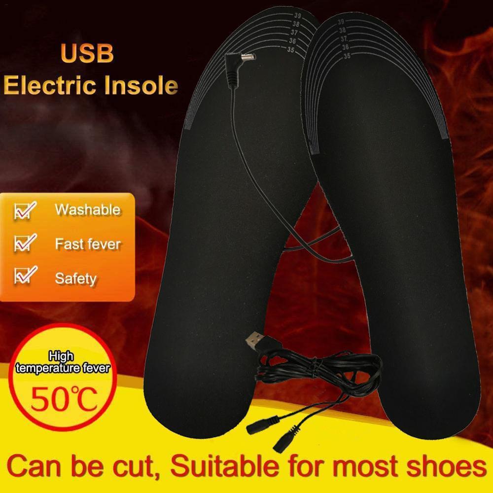 Shoe Parts Accessories USB Electric Heated Shoe Insole Winter Warm Women Foot Pad Washable Thermal Men Boot Mat Unisex Heating Shoe Insoles WJ085 2305