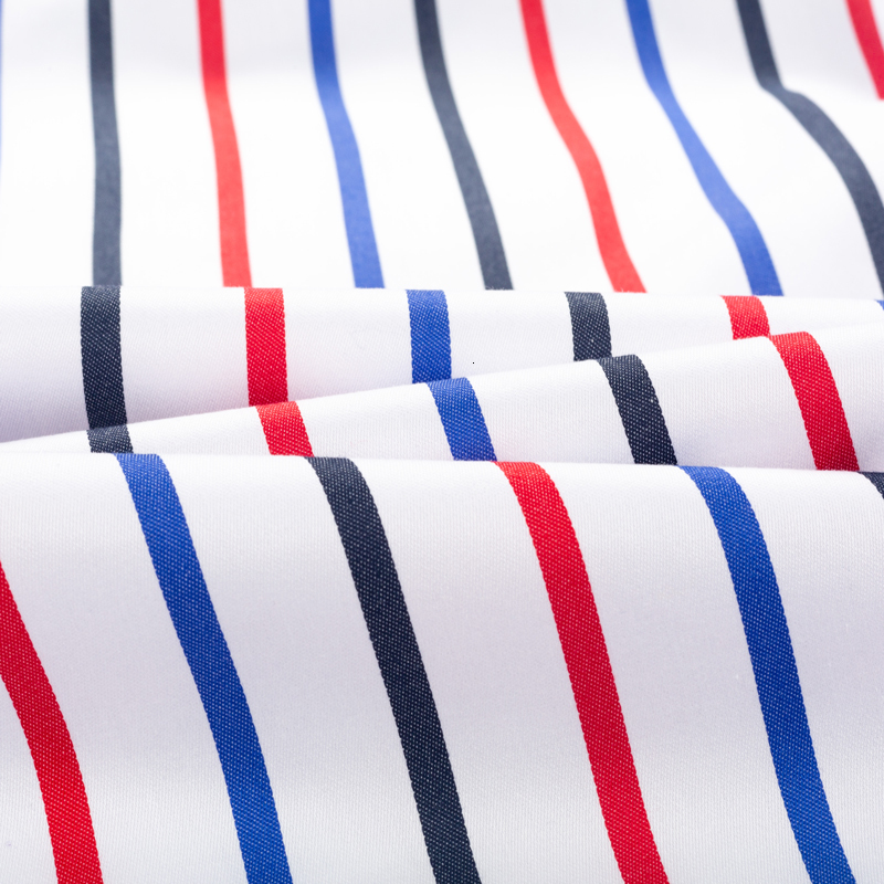 Men's Casual Shirts Men's Color Block Striped Wrinkle-Resistant Dress Shirt Long-Sleeve Standard-fit Hidden Button Collar Casual Pure Cotton