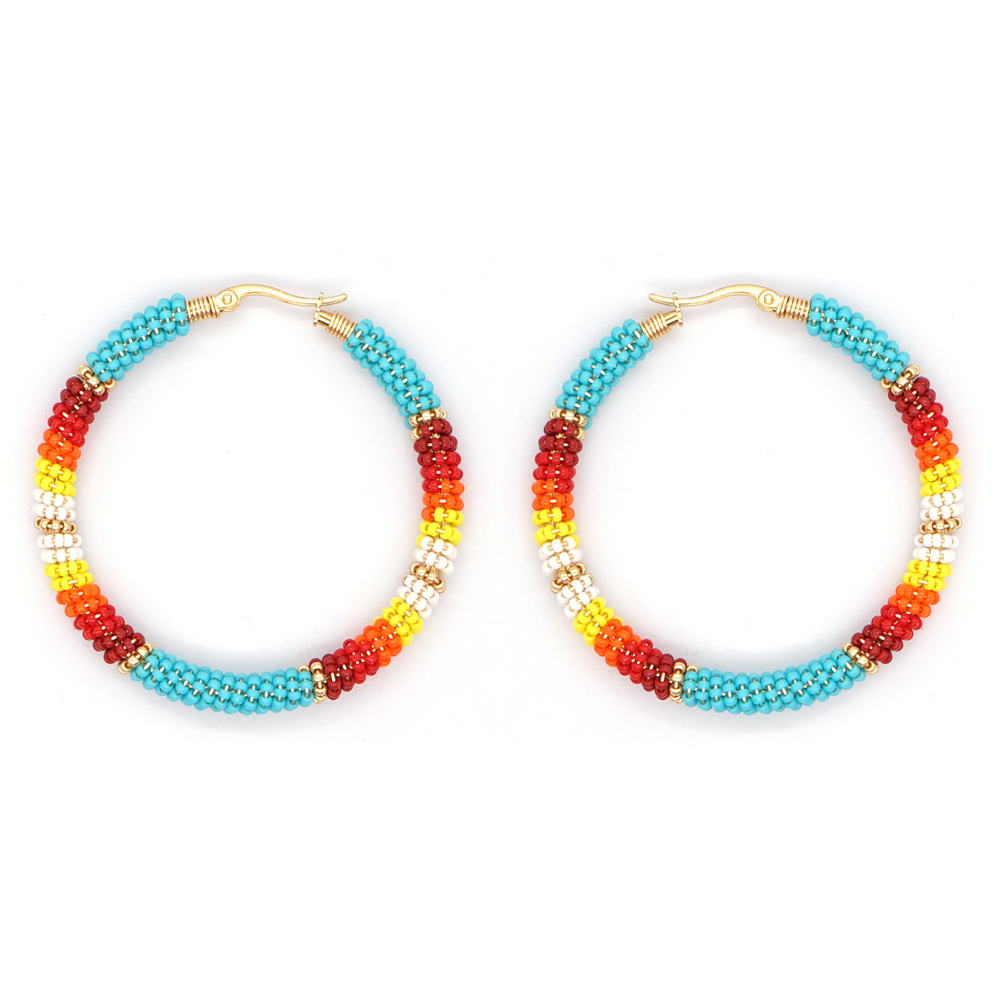 Hoop Huggie Go2boho Native Style Earring Bohemian Ethnic Hoop Earrings For Women Jewelry Handmade Gift Miyuki Beaded Ear Rings Jewellery 230505