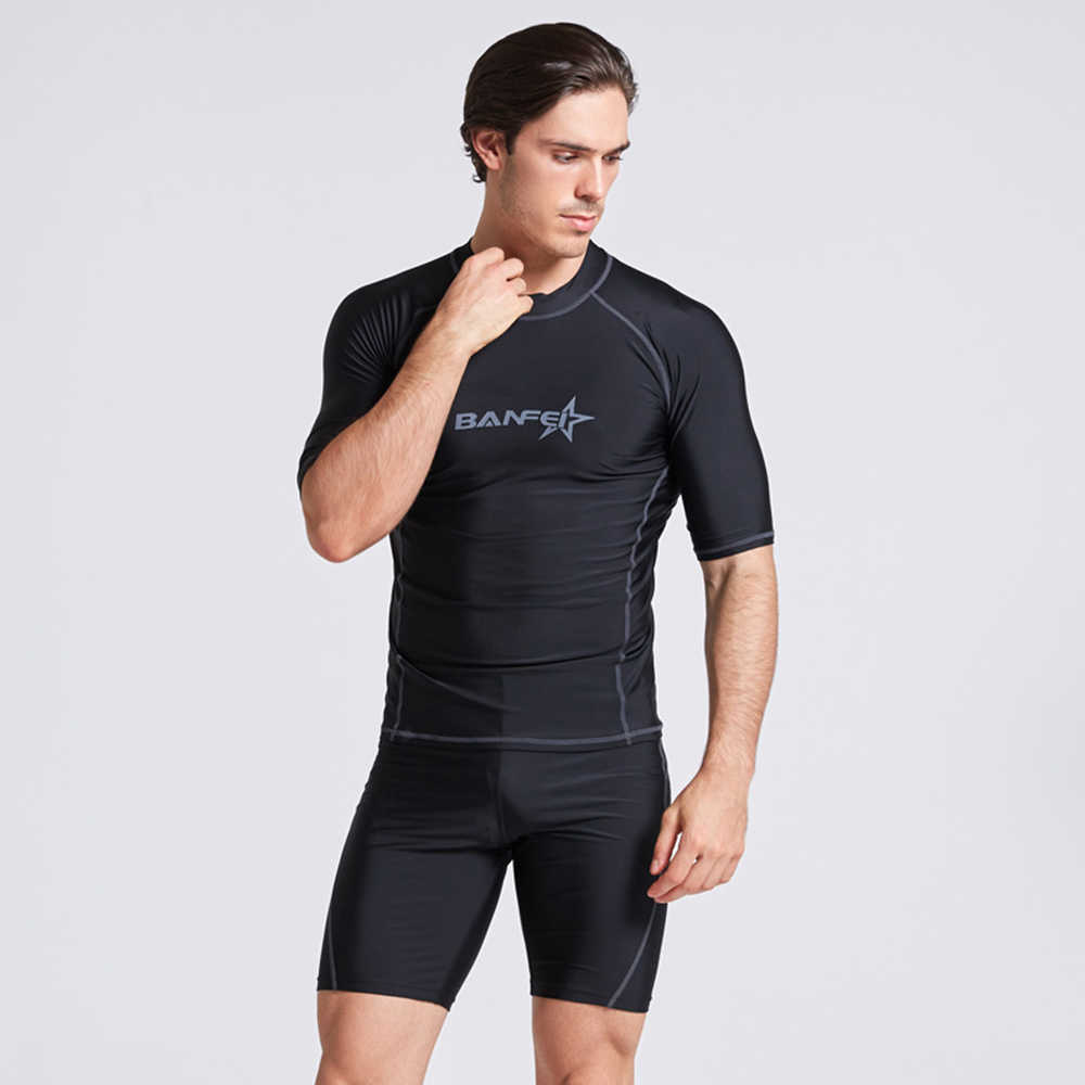 Wetsuits Drysuits Men's New Quick Dry Short Sleeve Windproof Men's Swimwear Top Swimwear UPF 50 Men's Beach Windproof Snorkeling Surf S