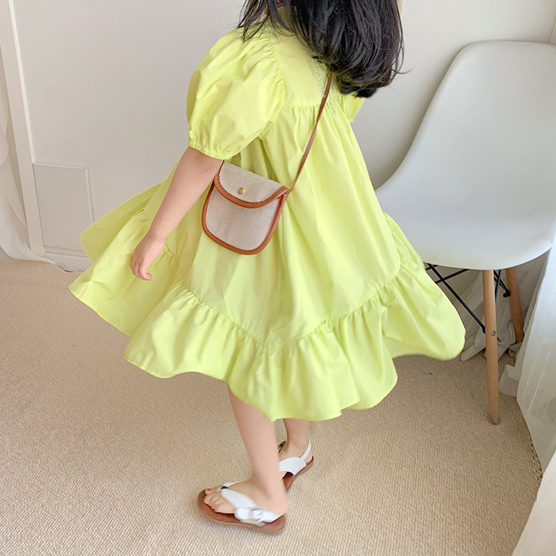 Girl's Dresses Baby Girls Dresses Summer Stitching ShortSleeved Irregular Dress Big Swing Edge Princess Dress Fashion Children's Clothing 23