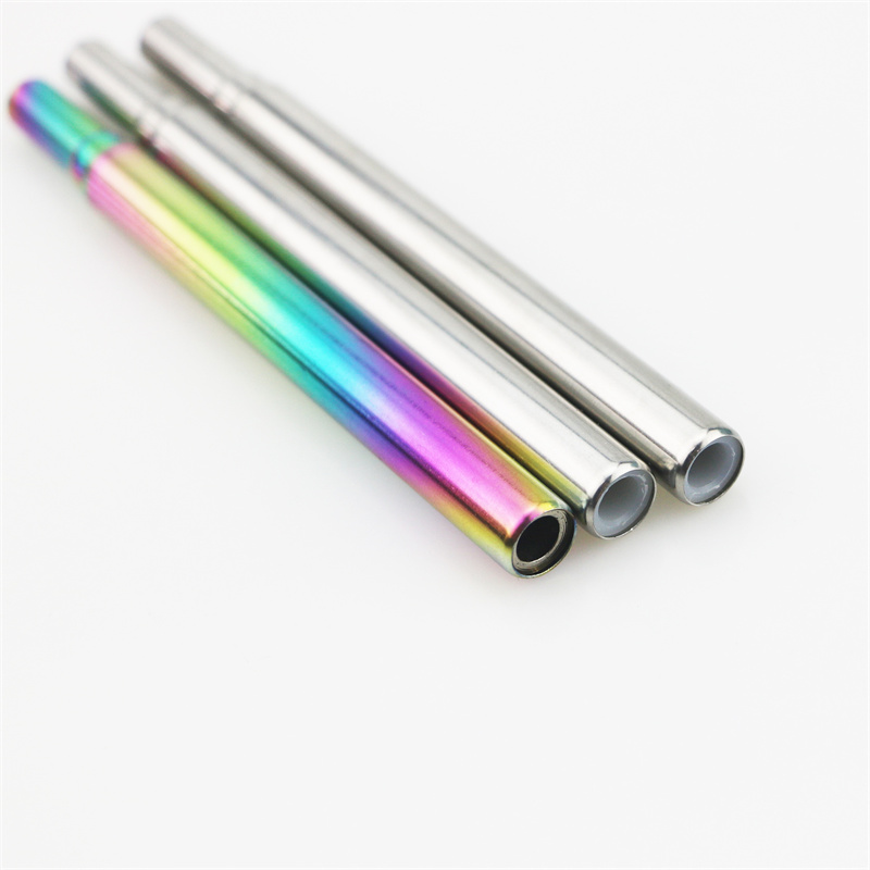 Foldable Straw Stainless Steel Straw Colored and Brush Set Telescopic Drink Straw