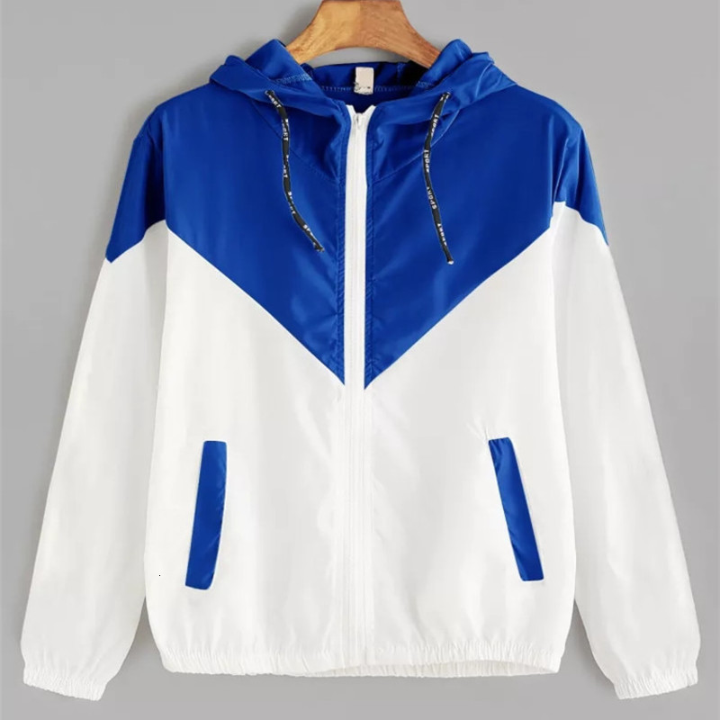 Women's Jackets Fashion Autumn Quick Dry Women's Jackets Coats Windbreaker Sun Protection Patchwork Color Zipper Thin Summer Women Clothing 