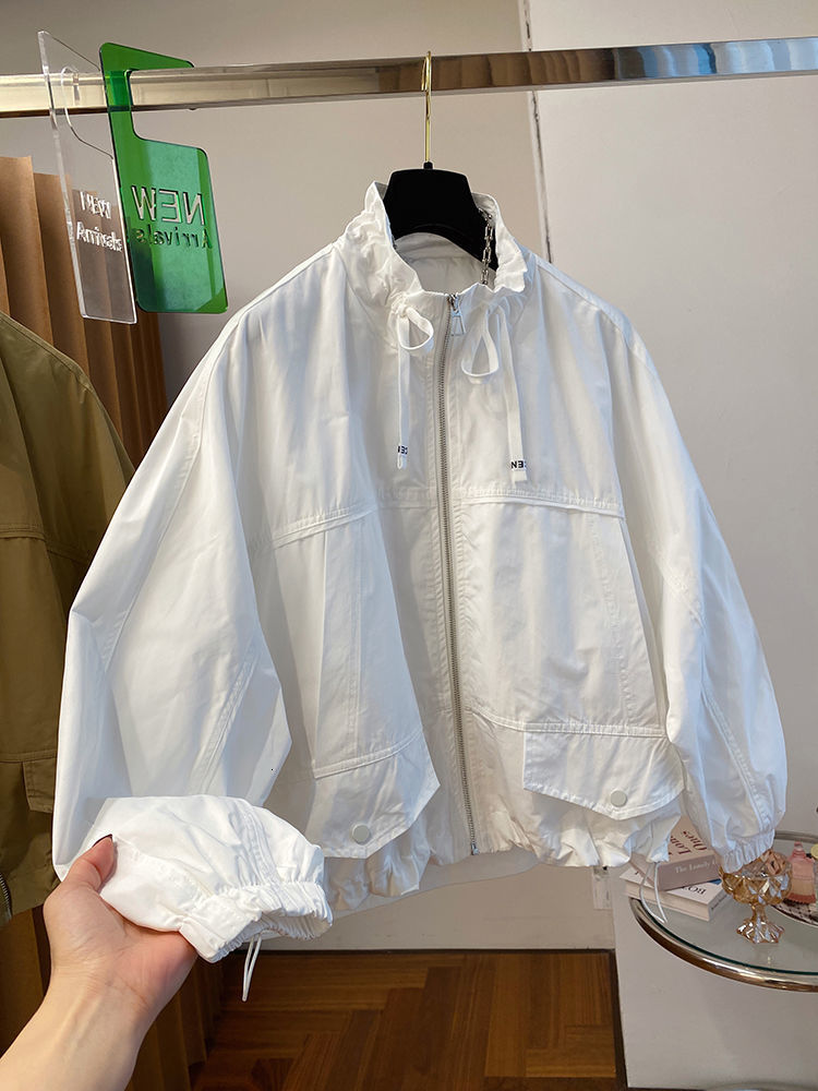 Women's Jackets Spring Casual Short Zipper Women Jacket Stand Collar Loose Pocket Coat Streetwear Windbreak Jacket Female 230505