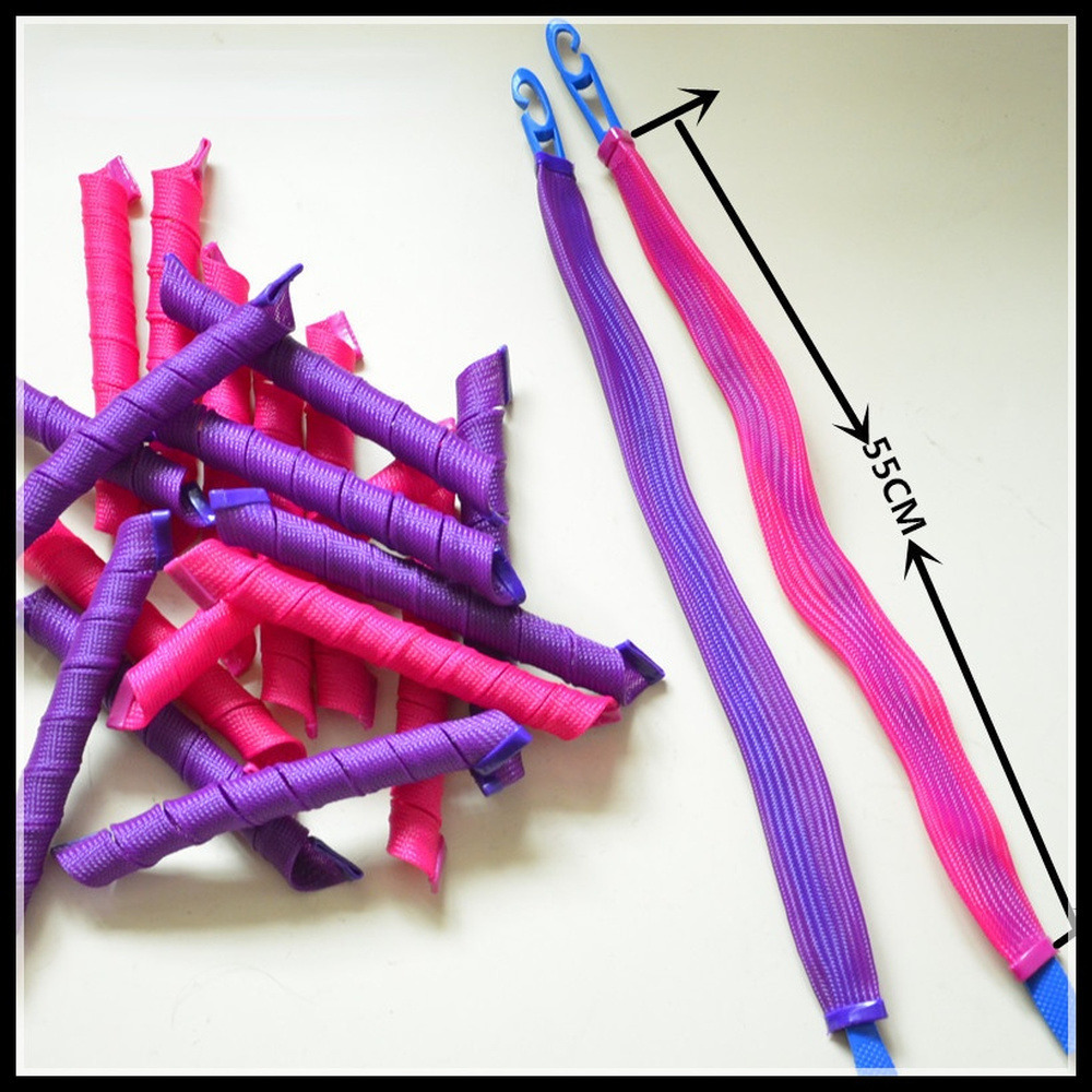 Hair Rollers Hair Rollers Snail Shape Not Waveform 52CM 18Pcs 3 Sticks Spiral Round Curls Hair Curler Soft Hair Curler Bendy Hair Rollers DIY 230505