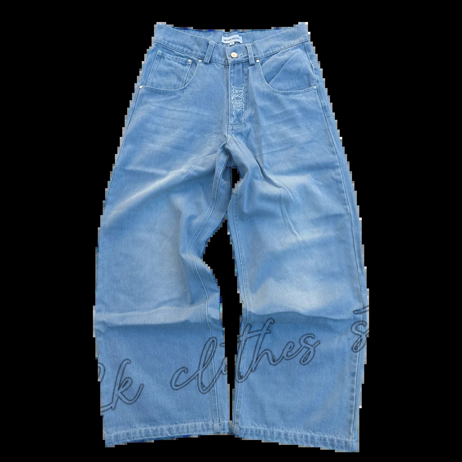 Men's Jeans Y2K Harajuku Retro Skull Graphic Baggy Black Pants Punk Rock Hip Hop Gothic Wide Leg Trousers Streetwear 230504