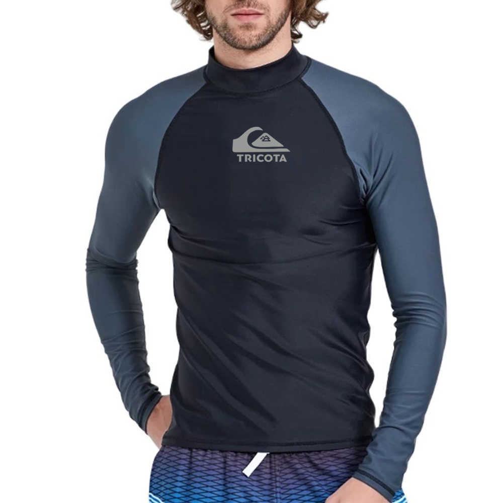 Wetsuits Drysuits Men Swimming Surfing Shirt Clothing Water Sports Rashguar Diving Tops Long Sleeve UV Protection Swimwear Beach Wear Surf Bathing J23