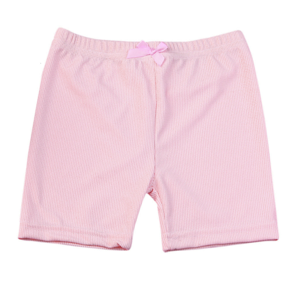 Shorts 4PCS Toddler Children Kid Baby Girls Solid Bow Girls Safety Pants Shorts Underwear 27 Year Breathable Short Tights Kids Shorts 230504