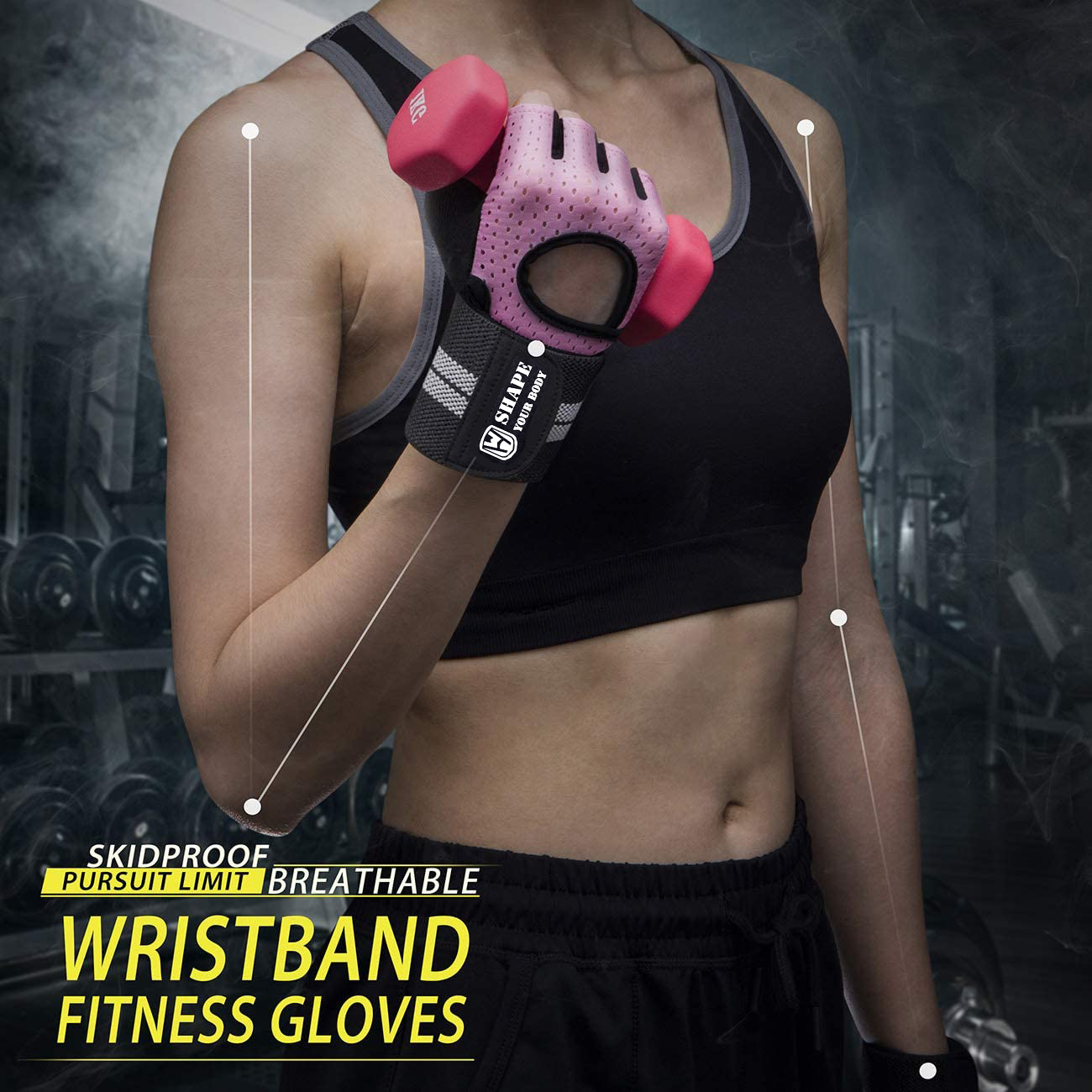 Sports Gloves WorthWhile Half Finger Gym Fitness Gloves with Wrist Wrap Support for Men Women Crossfit Workout Power Weight Lifting Equipment 230504